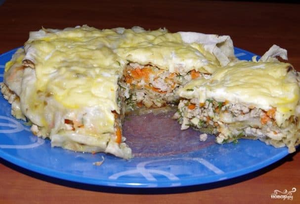 Ачма с мясом из лаваша