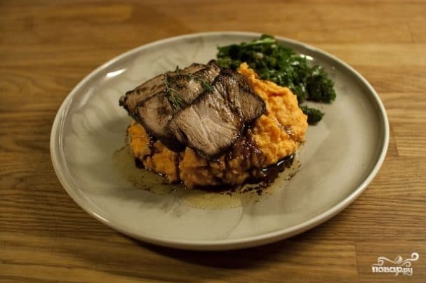 Антрекот из свинины на сковороде