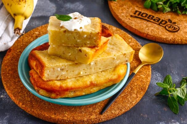 Бананово-творожный пудинг