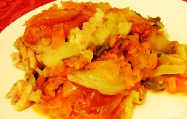 Бигус с курицей в мультиварке