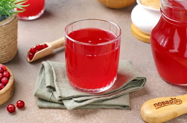 Клюквенный морс без варки