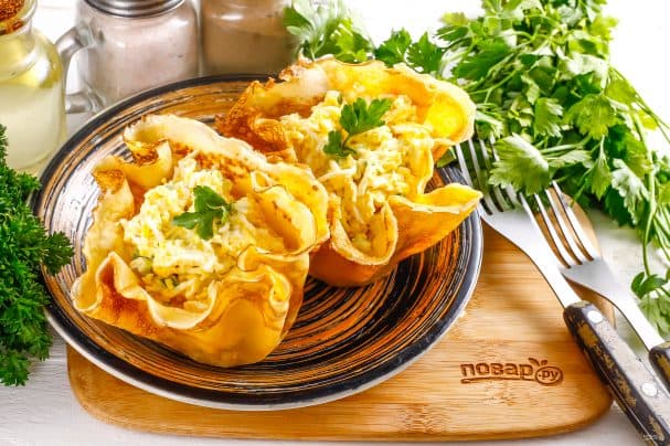 Корзиночки из блинов