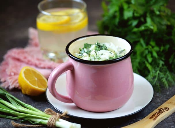 Окрошка на лимонной воде