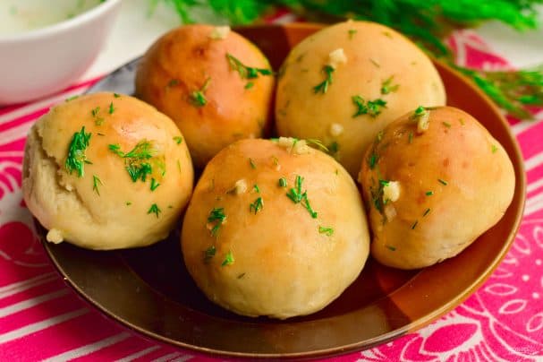 Пампушки к борщу за 20 минут