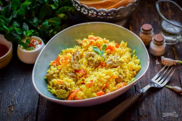 Плов с телятиной и карри