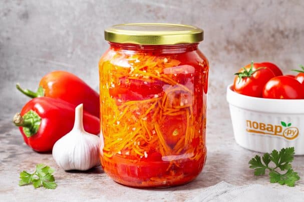Помидоры в овощной заливке