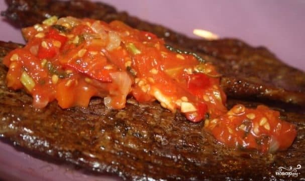 Ромштекс из говядины на гриле