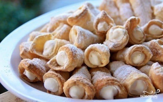 Трубочки с кремом