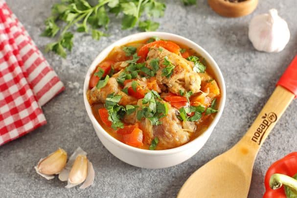Чахохбили из курицы с болгарским перцем