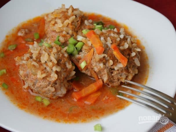 Ежики из фарша с рисом (простой рецепт)