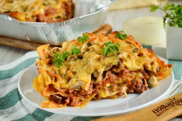 Лазанья из лаваша с грибами