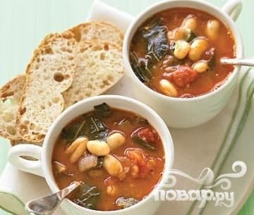 Суп Минестроне с листовой капустой и белой фасолью