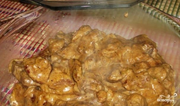 Бефстроганов в сметанном соусе