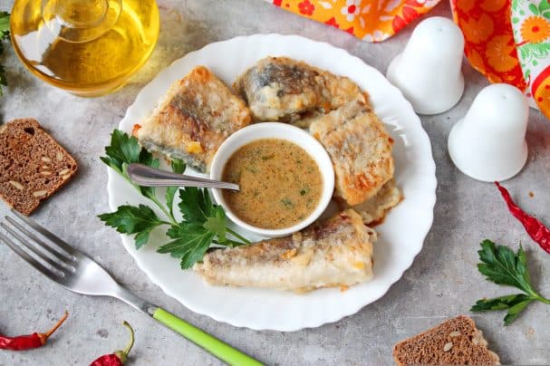 Белая рыба в теплом соусе из горчицы и кориандра