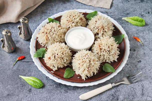 на пергаменте с рисом басмати