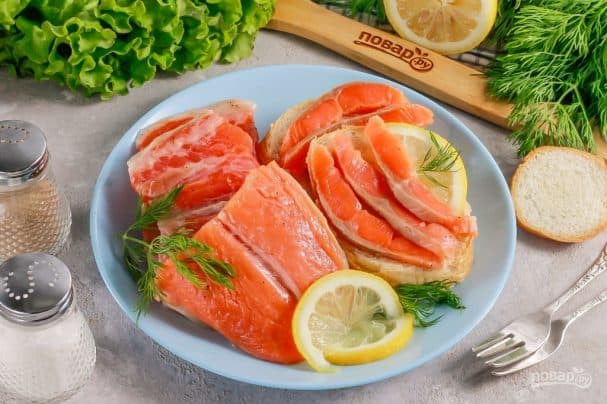 Форель слабосолёная в апельсиновом соке