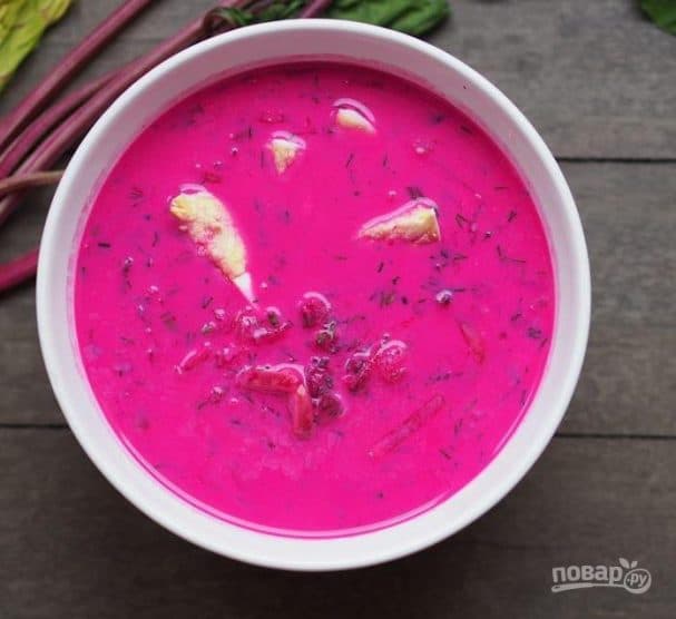 Холодный литовский борщ