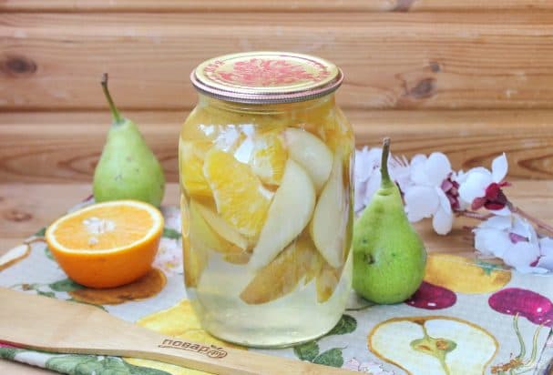 Компот из груши и апельсина на зиму