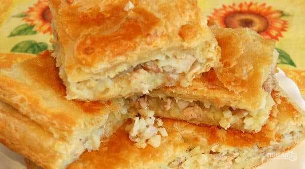 Курник из слоёного теста