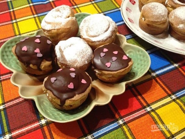 эклеры с творожной начинкой