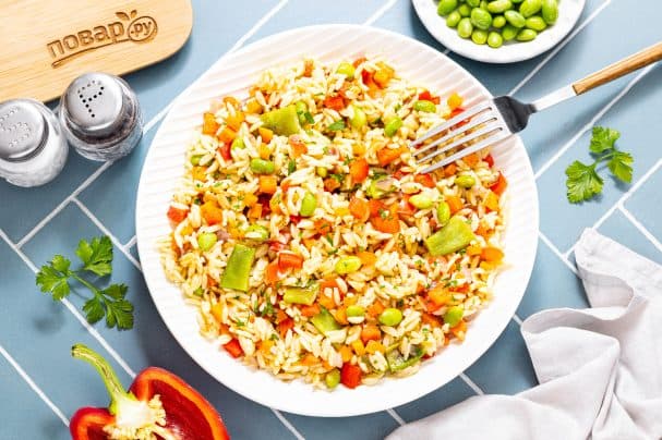 Паста орзо с овощами