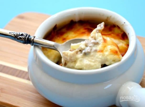 Простой жульен с грибами (классический)