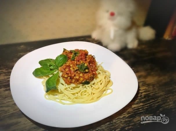 Вегетарианская с чечевицей и баклажаном