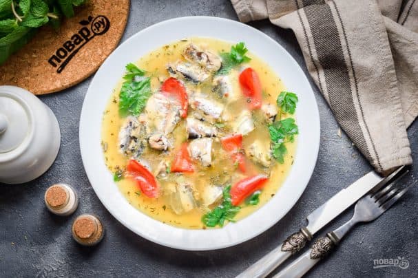 Заливное из рыбных консервов